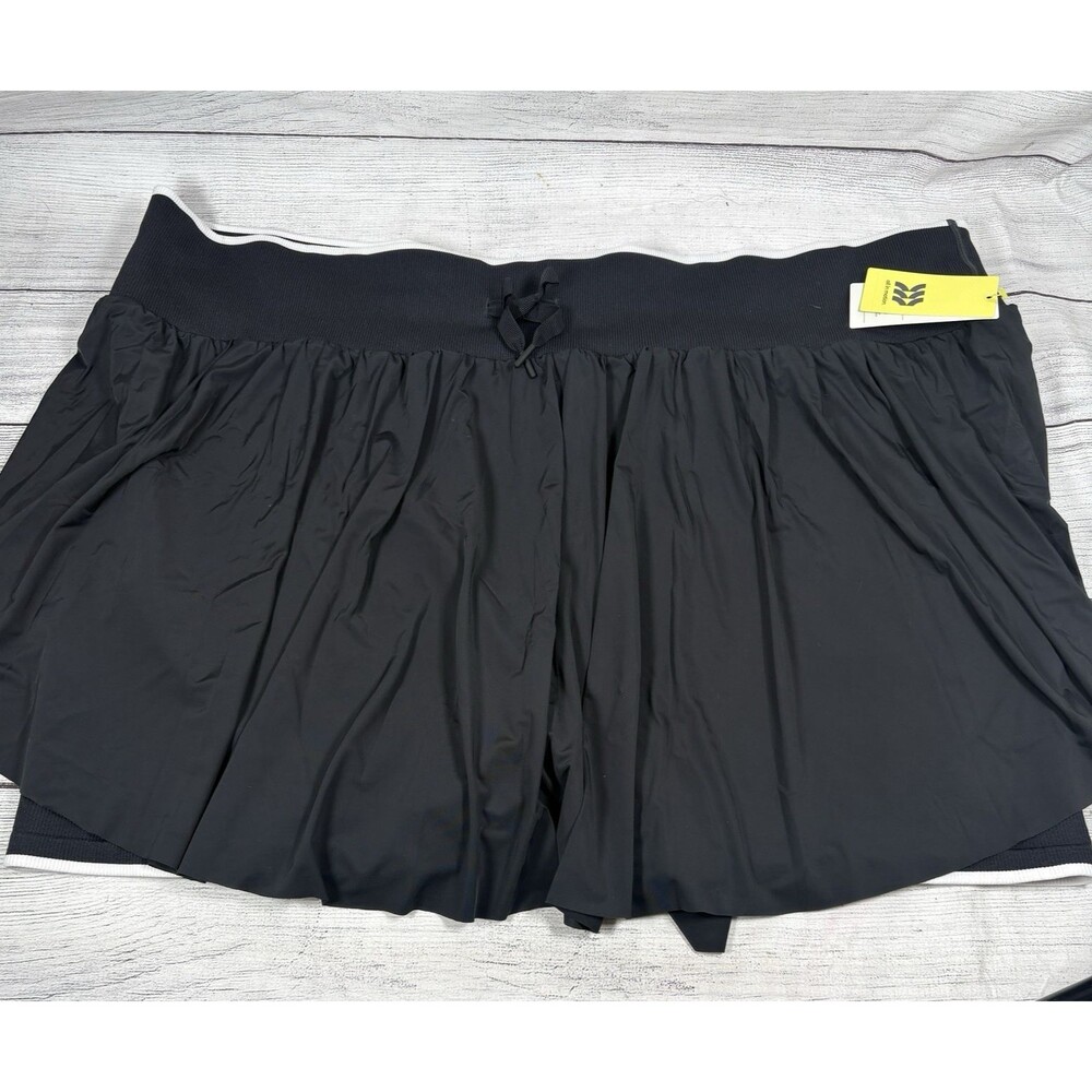 All In Motion Womens Sz 4X Knit Active Skort Black Stretch Moisture Wicking NWT